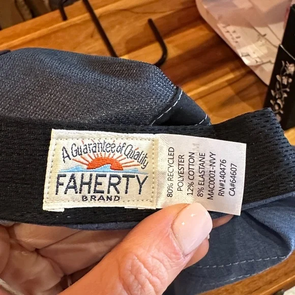 Faherty Faded Navy Cap with Yellow Patch - Picture 3 of 6